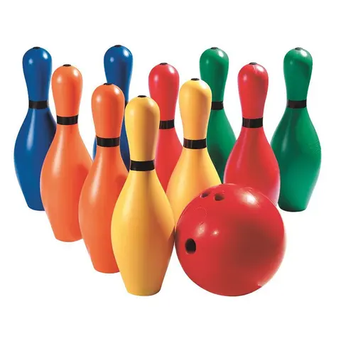 Bowlingsett i plast 38 cm bowlingkjegler og bowlingkule
